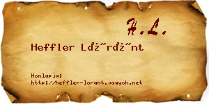 Heffler Lóránt névjegykártya